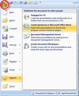 Microsoft Word Powerpoint on Microsoft Powerpoint 2007 Send To Word