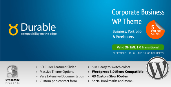 Durable 5 in 1 - Business & Portfolio Wordpress - Business Corporate