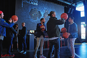Guests trying the free Spalding basket balls - TISSOT NBA Finals Party Sydney - Photography by Kent Johnson.