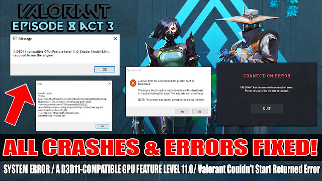 How to STOP Valorant Episode 8 Act 3 Crashing | Valorant System Error | Valorant Connection Error