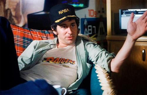 Spielberg wearing Raiders of the Lost Ark T-shirt