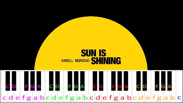 Sun Is Shining by Axwell Λ Ingrosso Piano / Keyboard Easy Letter Notes for Beginners