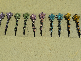 Rhinestone Floral Bobby Pins