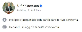 Ulf Kristerssons presentation av sig själv