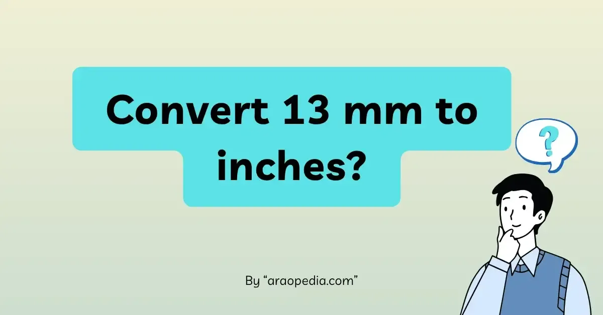 An illustration of a student thinking about converting 13 mm to inches.