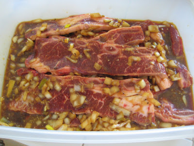 Marinating your kalbi for a few hours