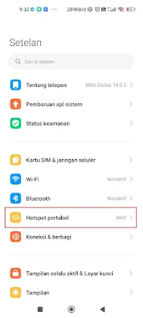 Membatasi Data Hotspot HP Xiaomi