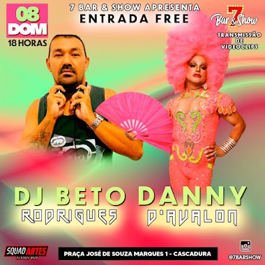 DOMINGO - 08/01 - 22H - NO 7BAR&SHOW!