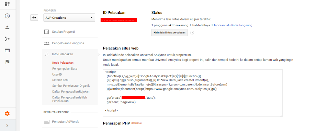 Cara Memasang Kode Pelacakan Google Analytic Di Blog Dengan Mudah