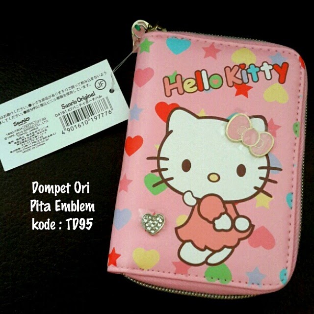  Dompet  Ori Hello Kitty Murah Grosir Ecer Emblem Pink  