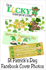 Don't just decorate your home, decorate your Facebook page too with these fun St Patrick's day Facebook cover photos.  They are a fun way to wish your friends a Happy St Patrick's day and lots of luck this month. #stpatricksday #facebookcoverphoto #diypartymomblog