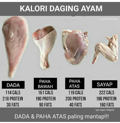 Inilah Kandungan Kalori Daging Ayam Yang Ramai Tak Tahu