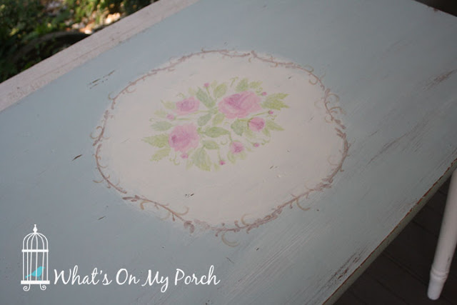 What's On My Porch: How to Paint Shabby Chic Florals on Furniture