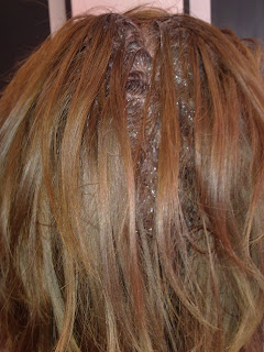 colour the hair roots with Wella KP 7/75