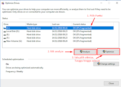 cara melalukan Defragment Harddisk