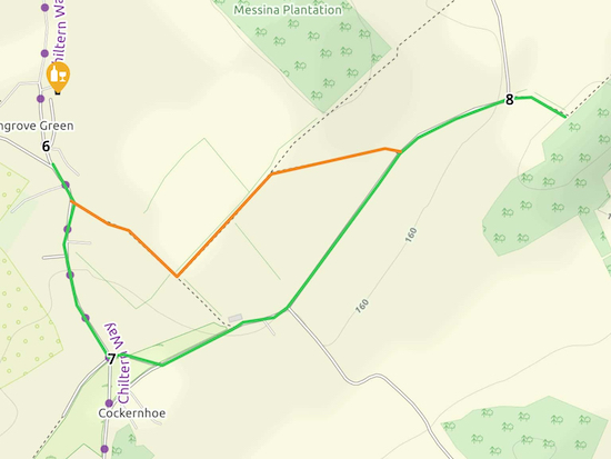 The route we had hoped to take in orange - the detour along the lane in green Map created on Map Hub by Hertfordshire Walker Elements © Thunderforest © OpenStreetMap contributors There is an interactive map below the directions