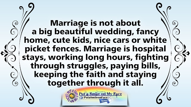 Marriage is all about staying together