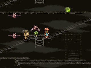 The group climbs the Fiendlord's Keep in Chrono Trigger. Running into a Roundillo in this area will trigger a battle.