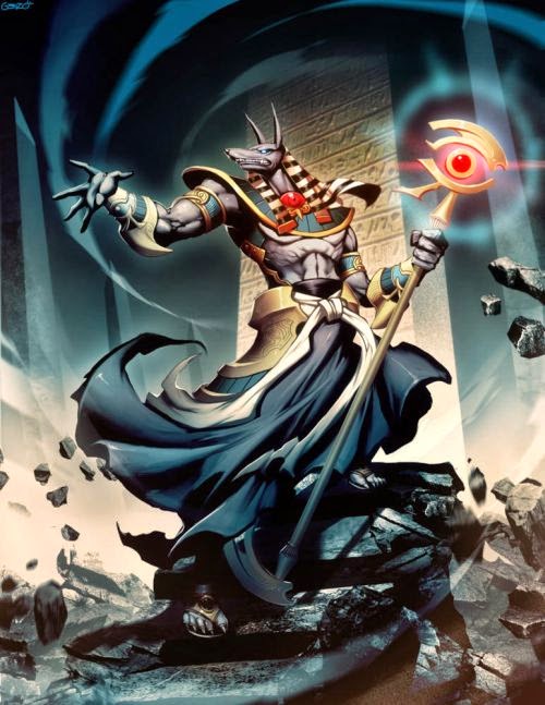Gonzalo Ordóñez Arias genzoman deviantart illustrations fantasy games monsters mythology gods Anubis