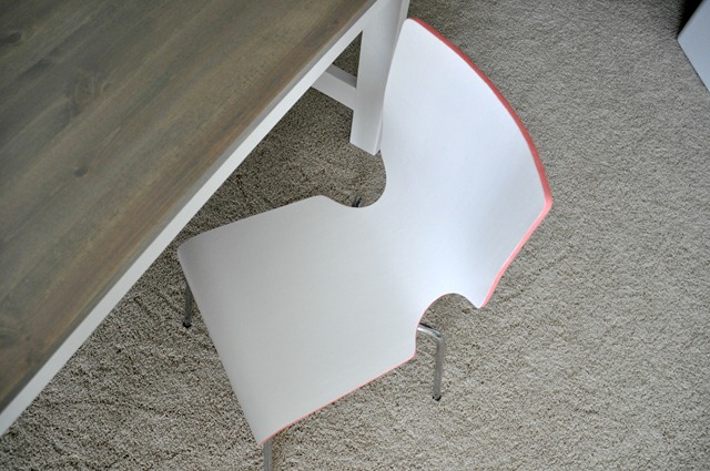 Edge Painted Chair Coral and White