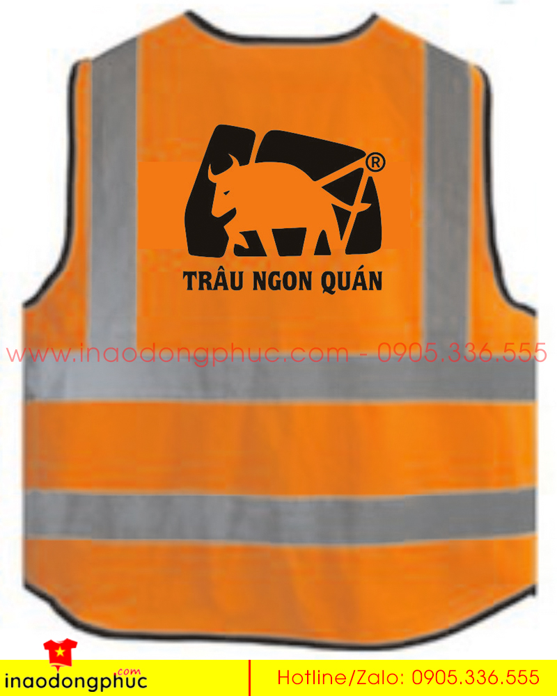 In áo gile đồng phục Trâu ngon quán