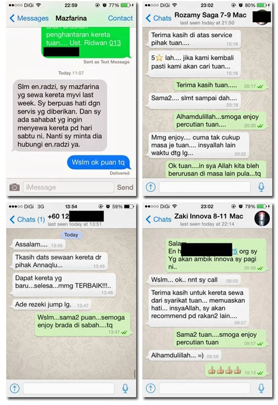 Kota Kinabalu Car Rental - Testimoni