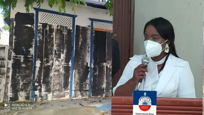 Gobernadora de la provincia Elias Piña rechaza acción donde fue pintado  de negro el local del PRM 