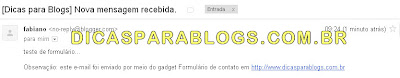 Receber Mensagem do Formulário de Contato do Blogger