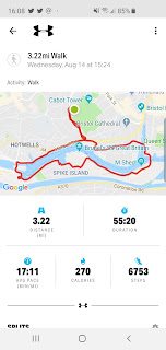 Screenshot of my walking app showing my regular route