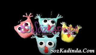 amigurumi baykuş anahtarlık modeli yapılışı anlatımlı