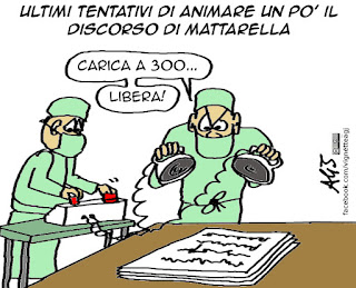 Mattarella, discorso di fine anno, ghost writer, satira vignetta