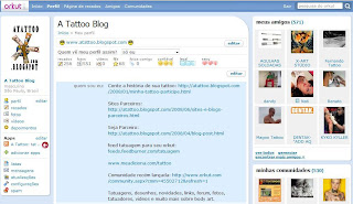 Seu perfil no Orkut com o Feed Tatuagem