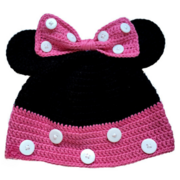 Gorro Minnie Mouse a crochet, patrón gratis