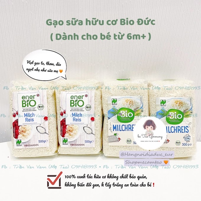 [ 6jhp2ovhpb ] ✽(Date:2/2023)GẠO SỮA HỮU CƠ NGUYÊN CHẤT DmBio Đức - 500g