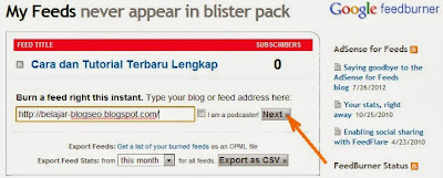 Cara Membuat dan Mendaftarkan Blog ke RSS Feedburner