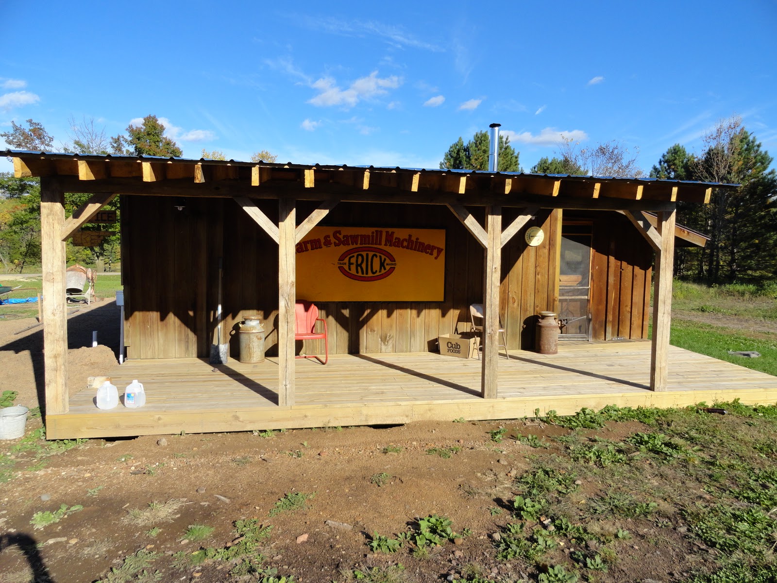 BELOW: Front of the kilnwe built the covered porch and added our 