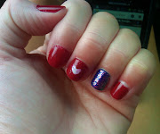 my attempt at one of the july 4th nails on pinterest