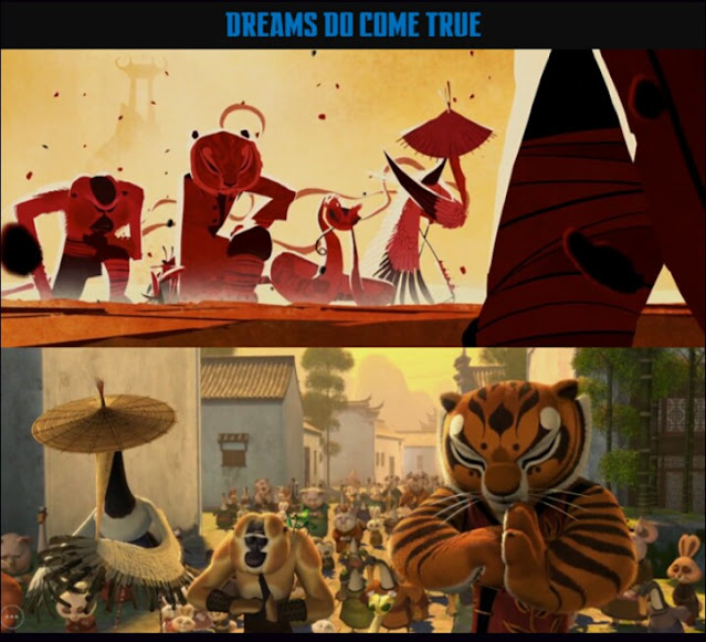 Furious Five bows before Kung Fu Panda in his dreams and in reality