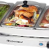 Elite Gourmet EWM-9933 Triple 3 x 2.5 Quart Trays Buffet Server 7.5 Qt Oven Safe Pan Food Warmer,
