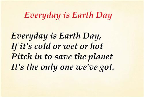 Free Earth Day Poems For Preschoolers