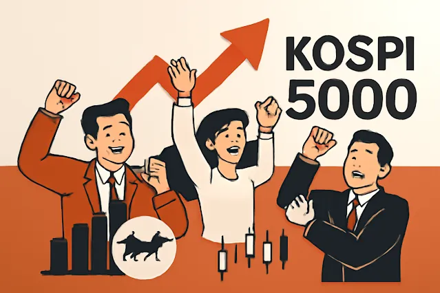 5000 포인트 달성으로 기뻐하고 있는 투자자들