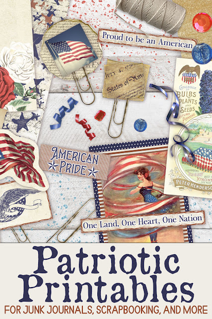Patriotic Printables for Junk Journals, Scrapbooking & More