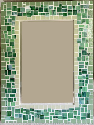 streaky green mosaic mirror bullseye stained glass diy tutorial how to sharon warren glass