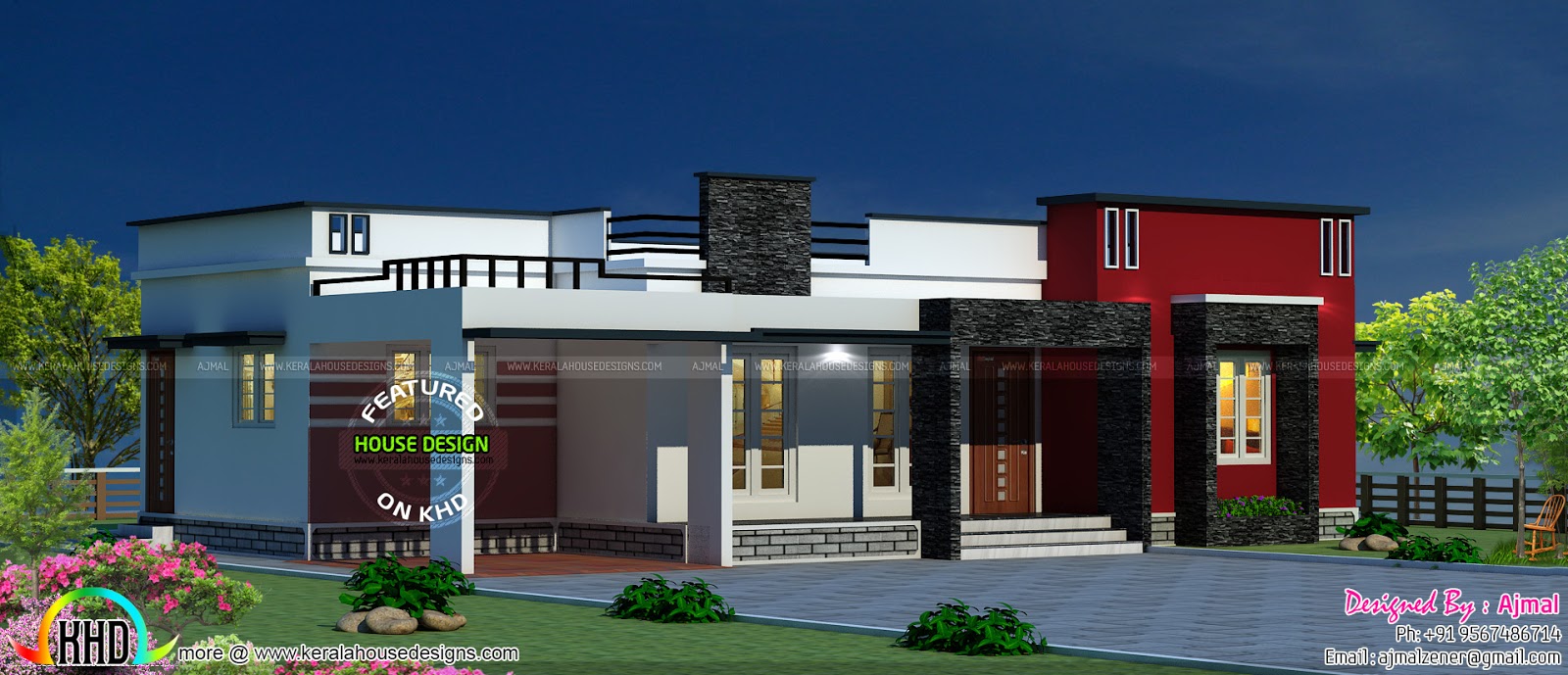 ₹20 Lakhs cost estimated one floor home - Kerala home design and floor