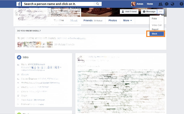 Block A Person On Facebook