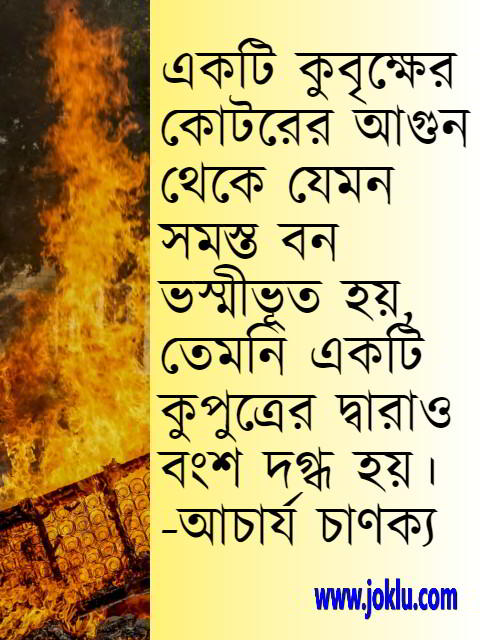 Bengali quote about dynasty by Chanakya