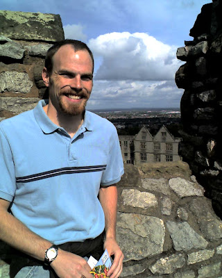 The top of the tower gives a nice view of the main hall and my shiny head.