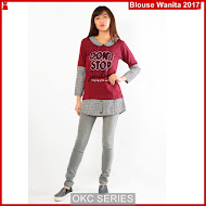 3OKC Blouse Wanita Sleeve Muslim Merah Bj3333