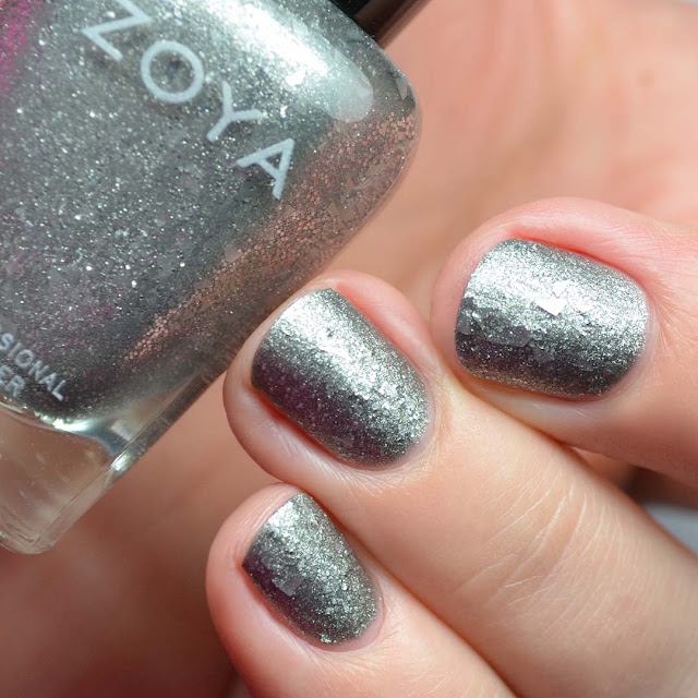 silver textured matte nail polish