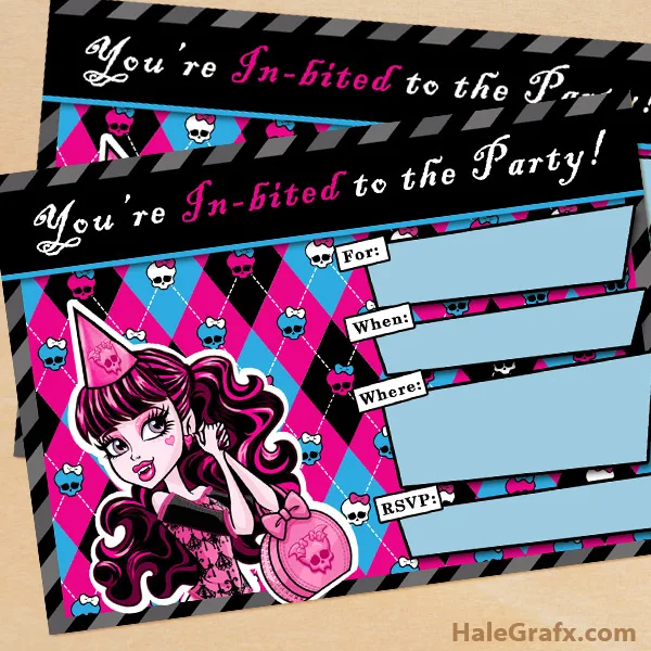 Invitaciones de Monster High.